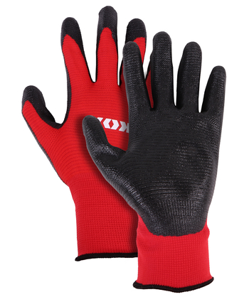 FUZZIO 24 paires de gants de travail Ogrifox enduits et porte-gant avec clip  pour gants (XL - 10, Rouge) en destockage et reconditionné chez DealBurn